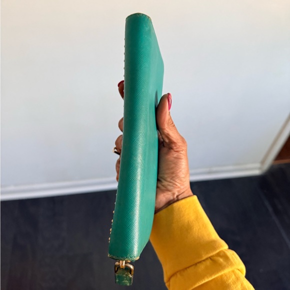 MCM Teal Studded Zip Wallet - Picture 5 of 7